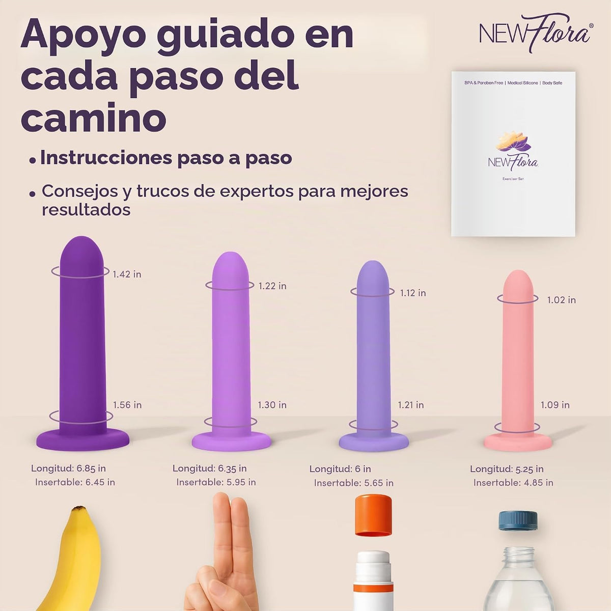 NewFlora Juego de 4 varitas de silicona grandes con succión manos l...