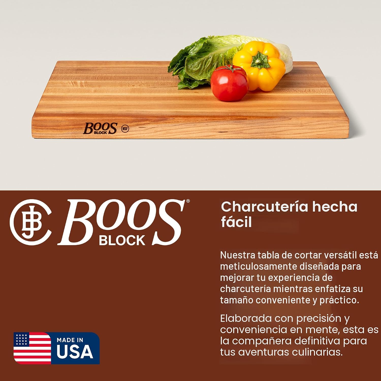 John Boos Serie R-Board Tabla de cortar rectangular de madera de ar...
