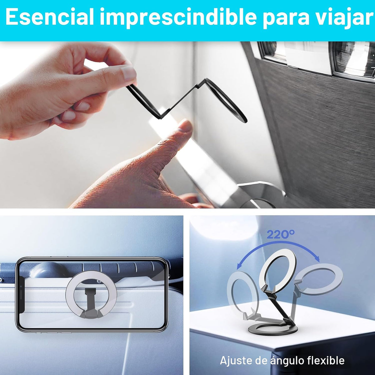 Mini soporte de teléfono para respaldo de asiento de avión, soporte...