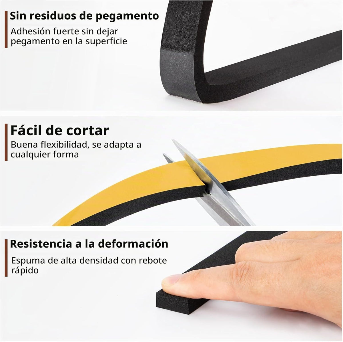Yotache Cinta de Sellado de Espuma Resistente a la Intemperie 2 Rol...