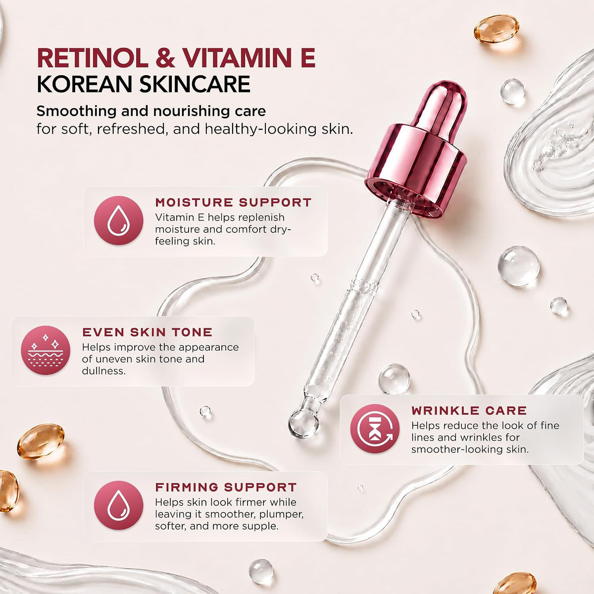 Clear Beauty Suero de retinol para rostro con vitamina E \u2013 Cui...