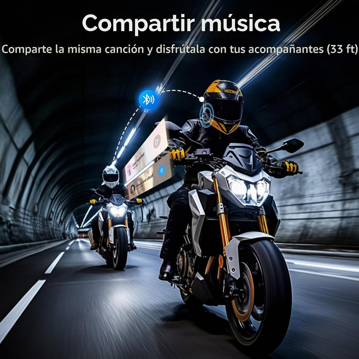 JESIMAIK Auriculares Bluetooth para Casco de Motocicleta, Sistema d...