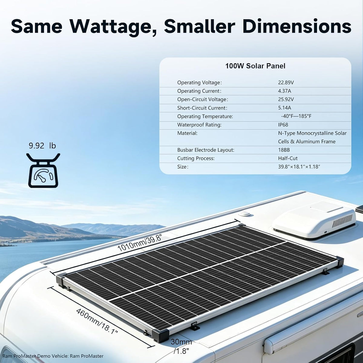 200W Paquete de 2 paneles solares de 100 W 25% tipo N 18BB soldados...
