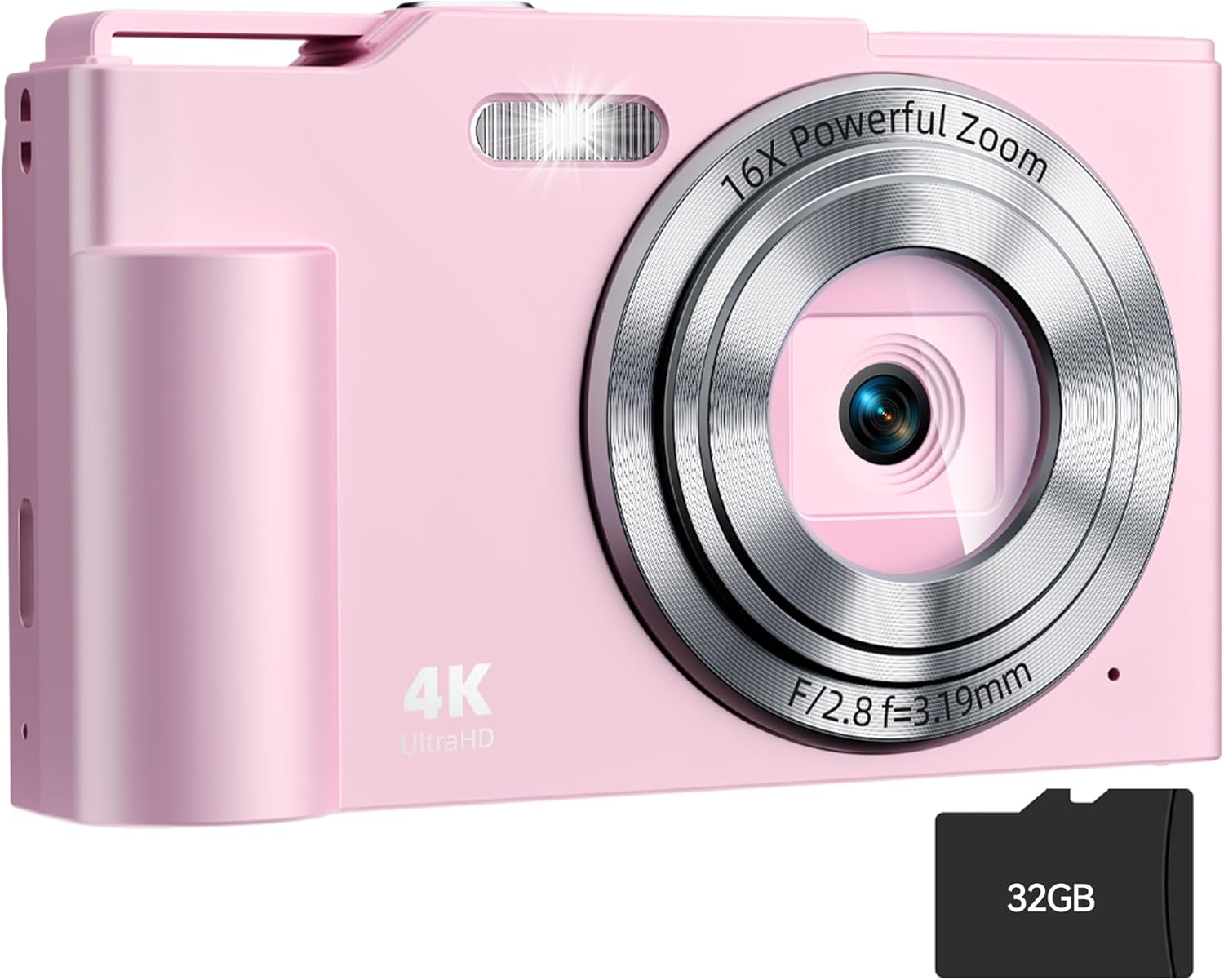 Cámara digital, FHD 4K Cámara digital de apuntar y disparar con zoo...