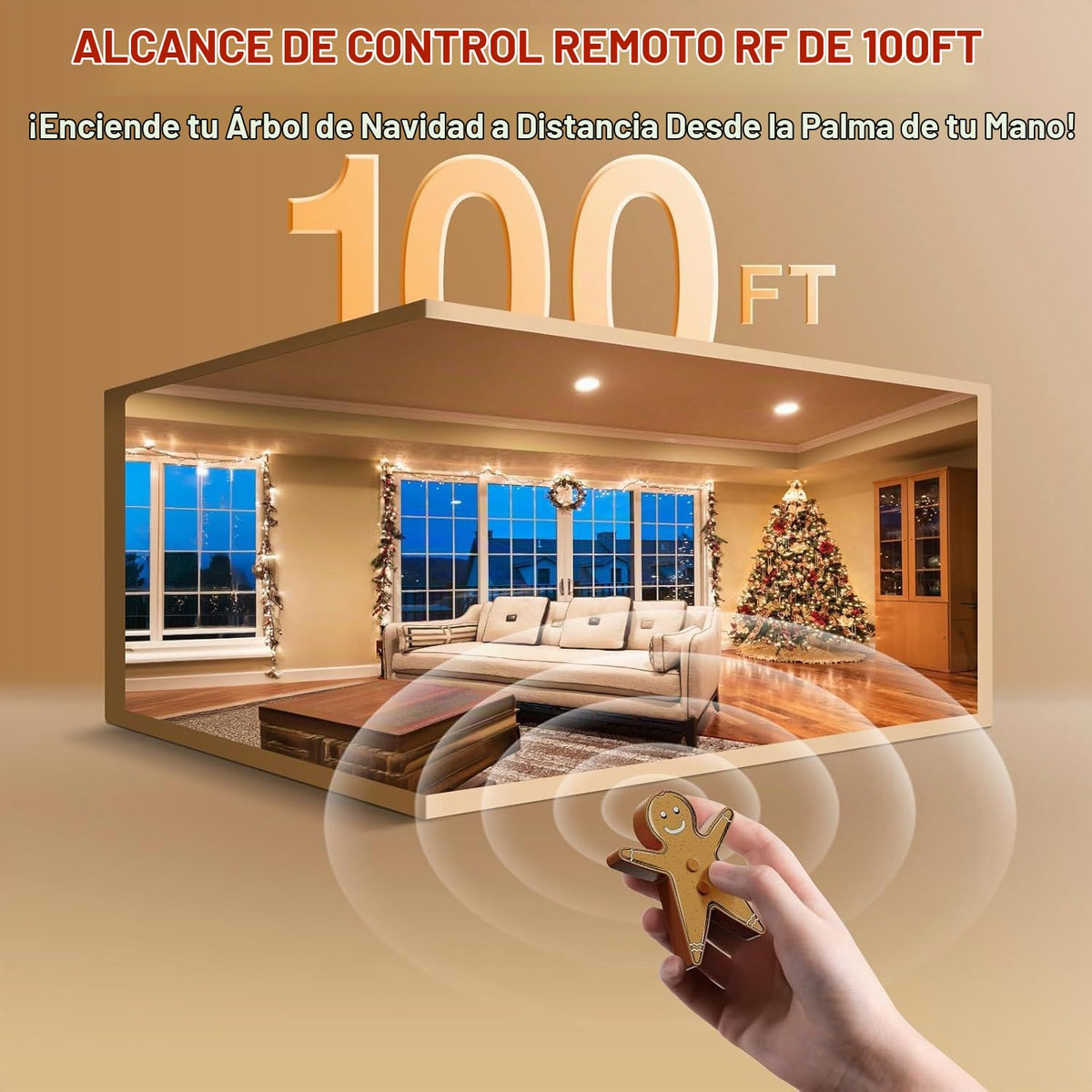 Toma de control remoto para luces de árbol de Navidad, interruptor...