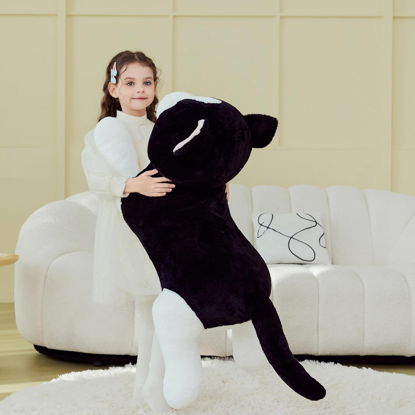 IKASA Juguetes de peluche gigante de gato con esmoquin, juguetes gr...