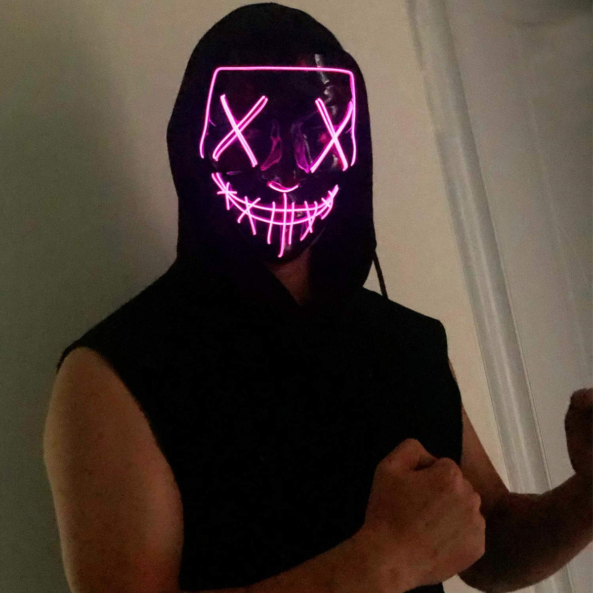 Poptrend Máscara de Halloween con luz LED para festivales, cosplay,...