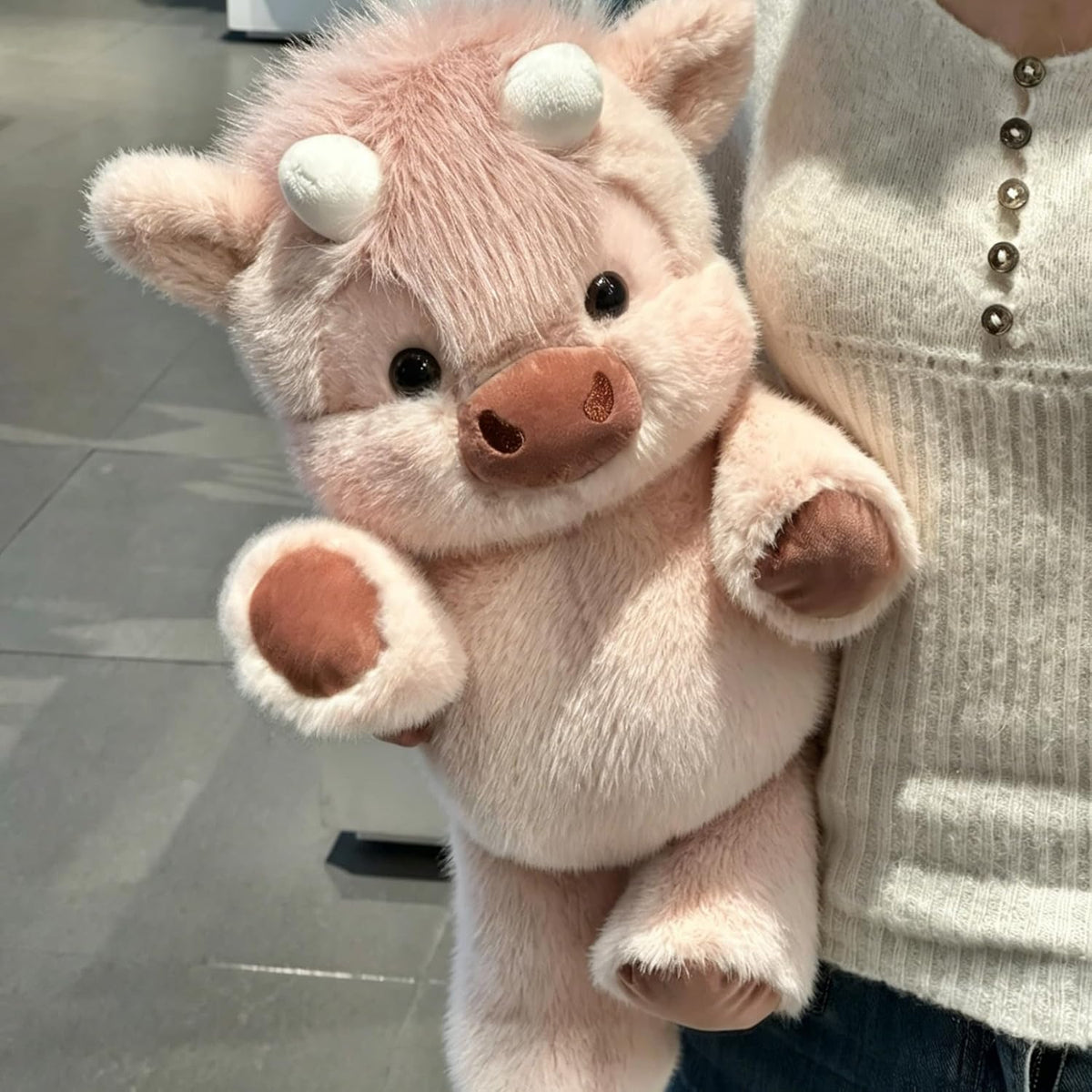 Peluches para correr, animal de peluche de vaca de las tierras alta...