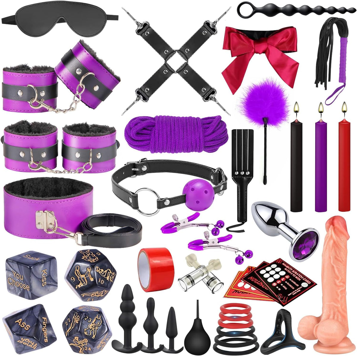 Juguetes sexuales BDSM - Consolador de restricción, kit de 36 pieza...