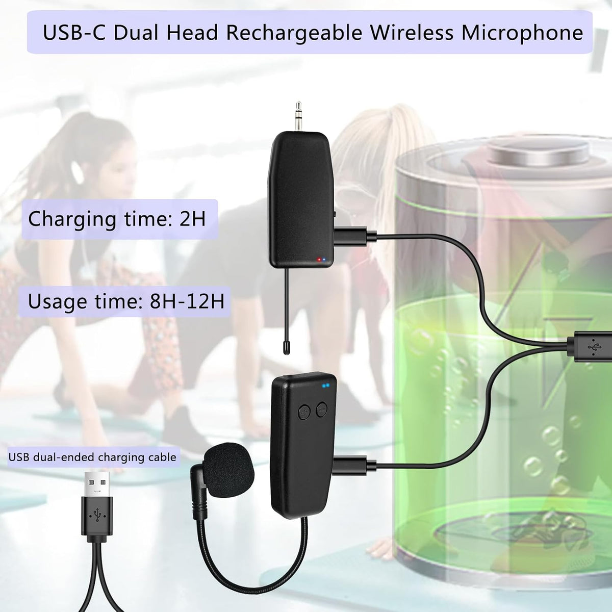 Sistema de micrófono con auriculares inalámbricos profesional: micr...