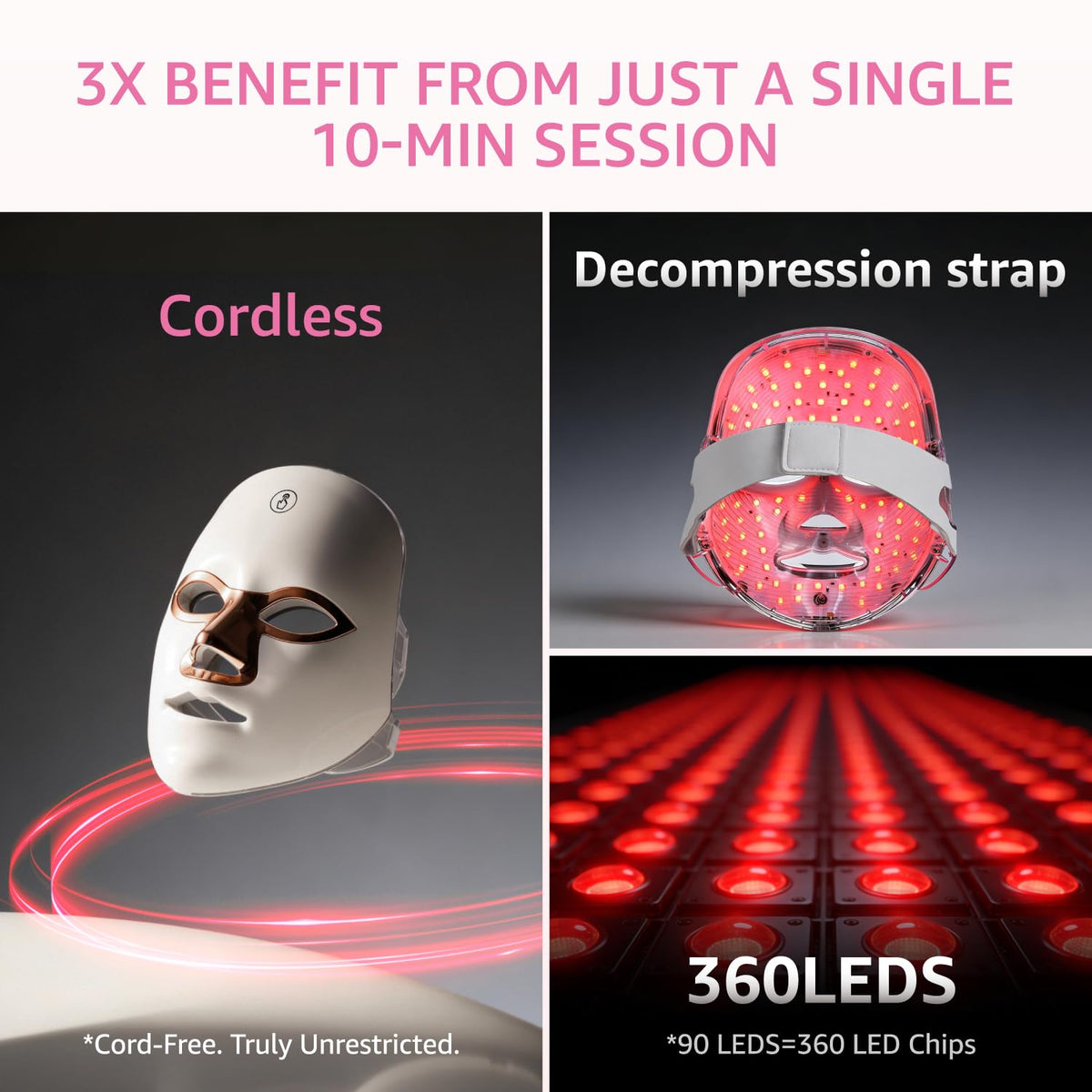 Aesthifae Terapia de luz roja para cara, 850nm NIR y máscara facial...