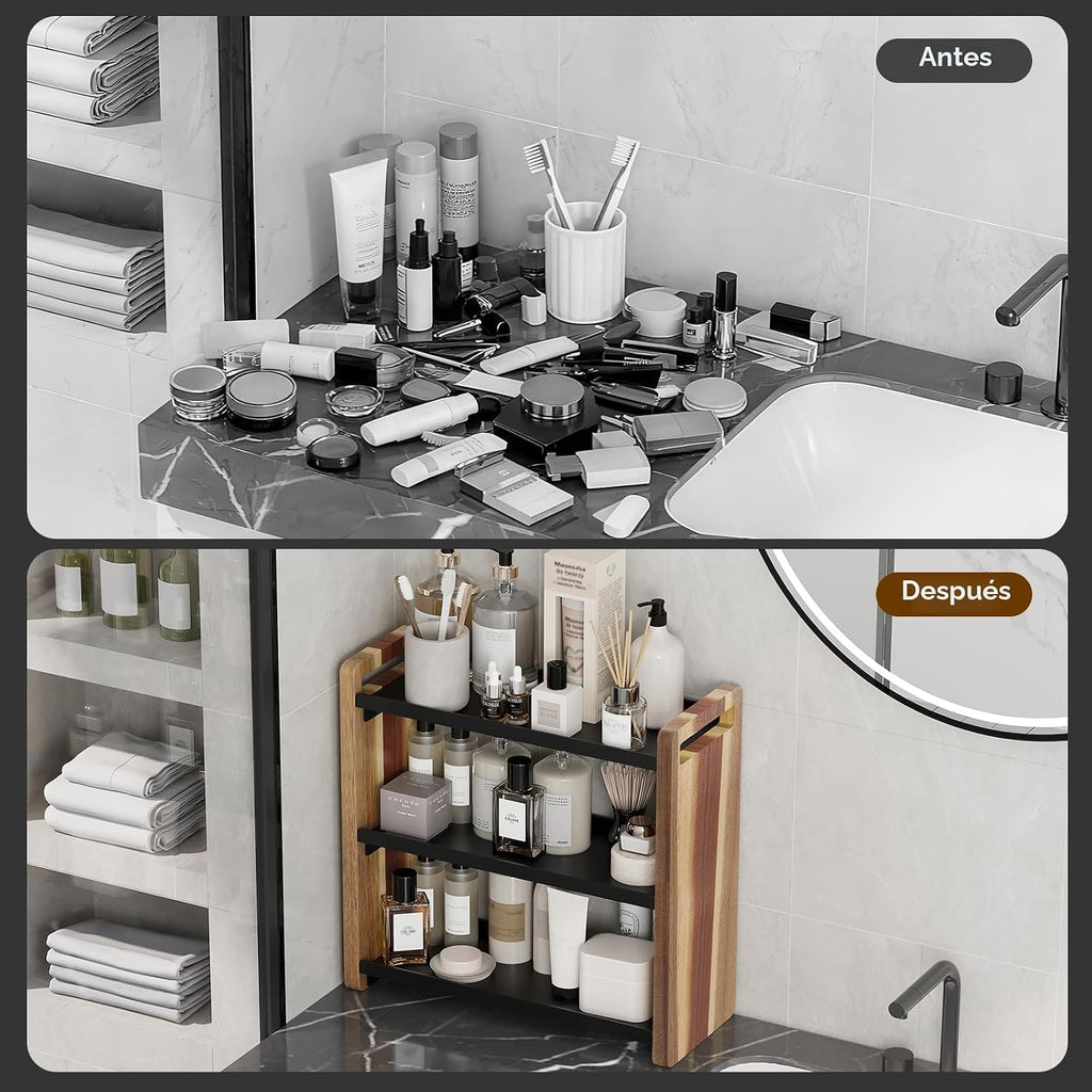 UJQSUN Organizador de mostrador de baño, organizador de baño, sopor...