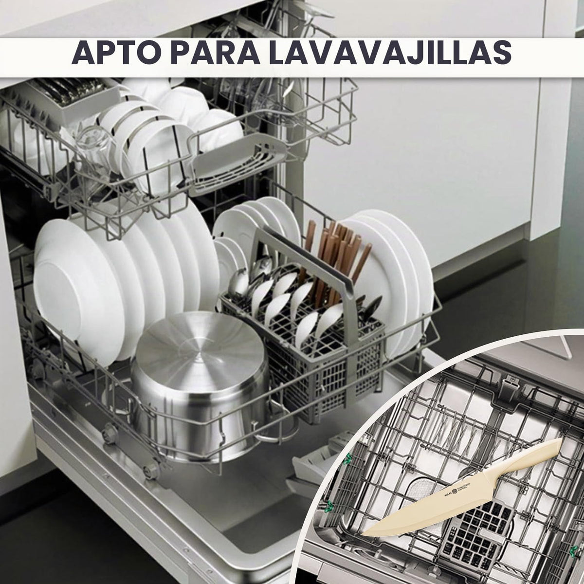 NULAS Juego de cuchillos de cocina de 8 piezas con bloque universal...