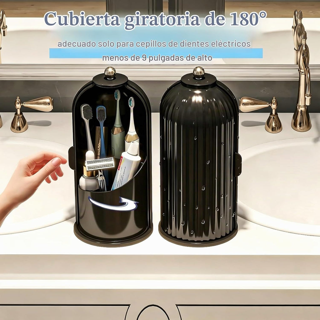 Zufudo Portacepillos de dientes a prueba de polvo con tapa, soporte...