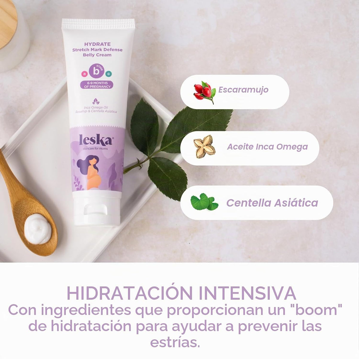 Leska Crema para estrías de maternidad | ETAPA B: Crema hidratante...