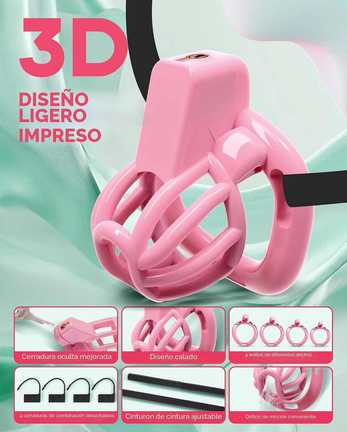 Cinturón de Castidad Masculino Jaula para Pene - UTIMI Dispositivos...
