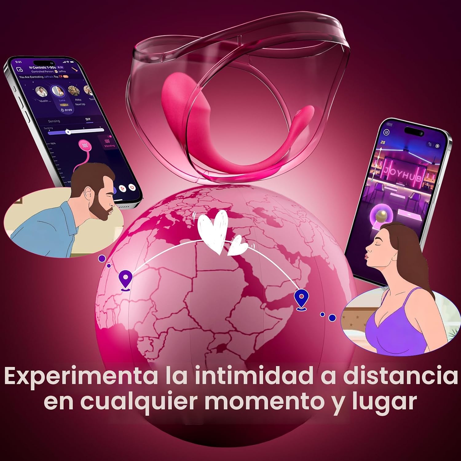 ECRVOM Consolador vibrador portátil, juguetes sexuales con control...