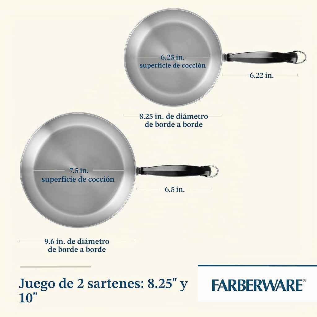 Juego de sartén Farberware Clásico de acero inoxidable \/ Juego de...