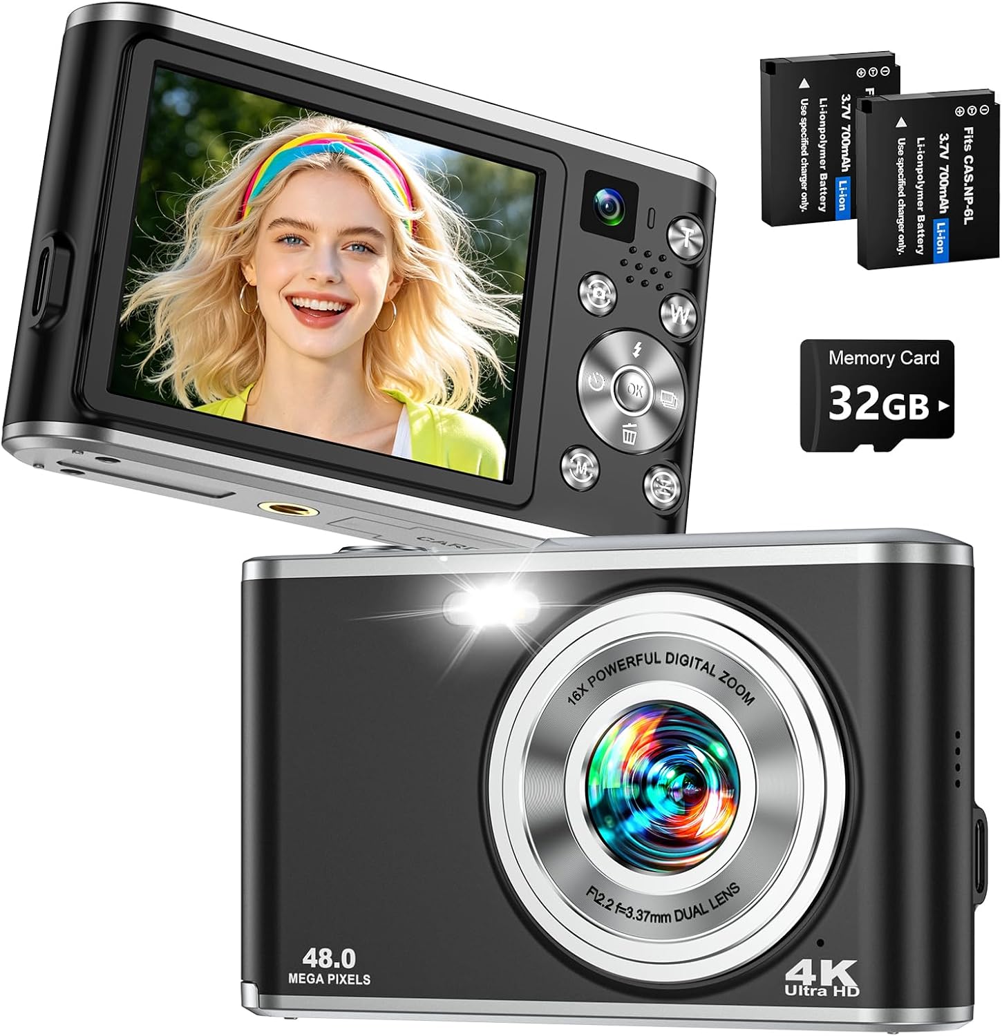 Cámara digital 4K mejorada 2026 para fotografía, cámara digital com...