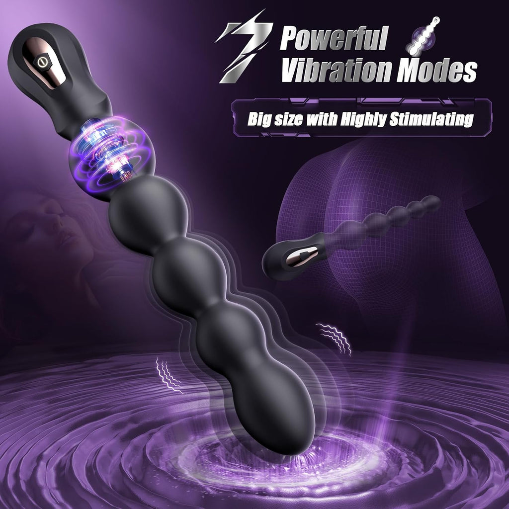 BEISAR - Perlas anales vibradoras de 9.05 pulgadas, vibrador anal d...