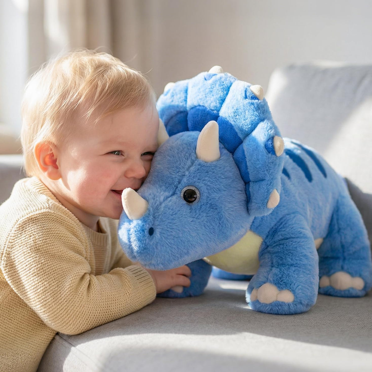 IKASA Peluche de dinosaurio Triceratops grande de 18 pulgadas, jugu...