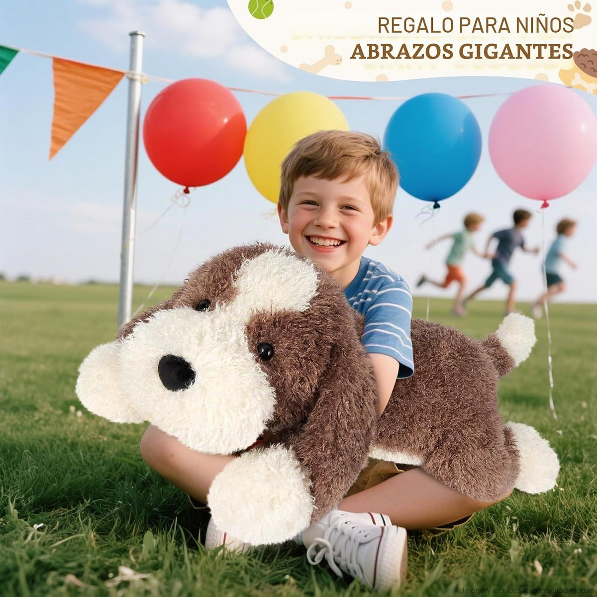 SuzziPals Perro Gigante de Peluche Marrón de 76 cm, Animal de Peluc...