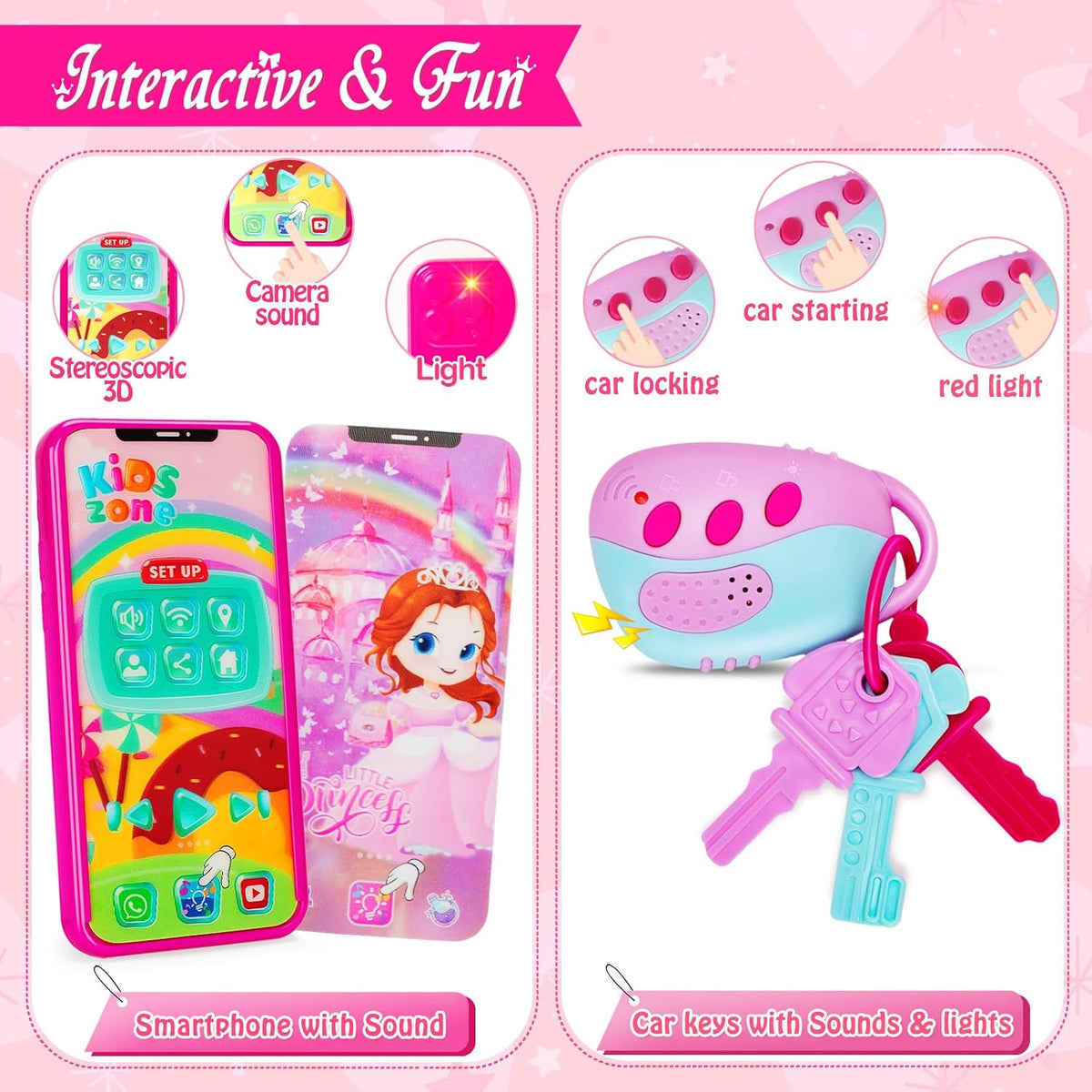 Bolso de juego Officygnet para niña pequeña, juguetes de princesa d...