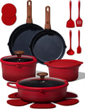 CAROTE - Juego de 20 utensilios de cocina de titanio, ollas y sarte...