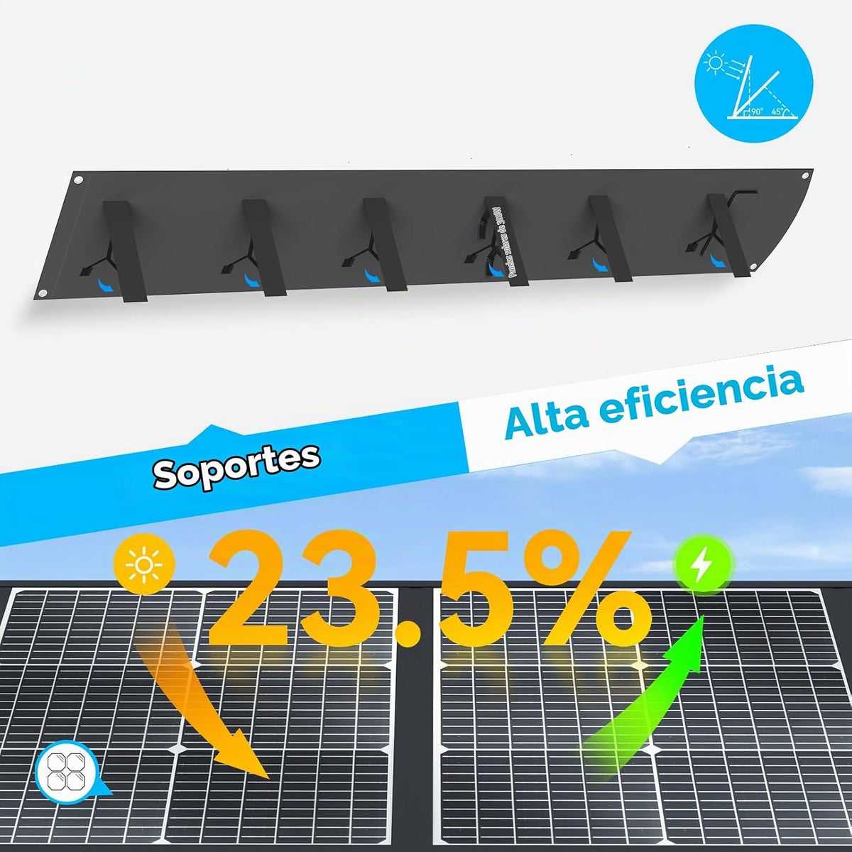 Panel solar plegable portátil Ecosonique 300W 40V MC4 para centrale...