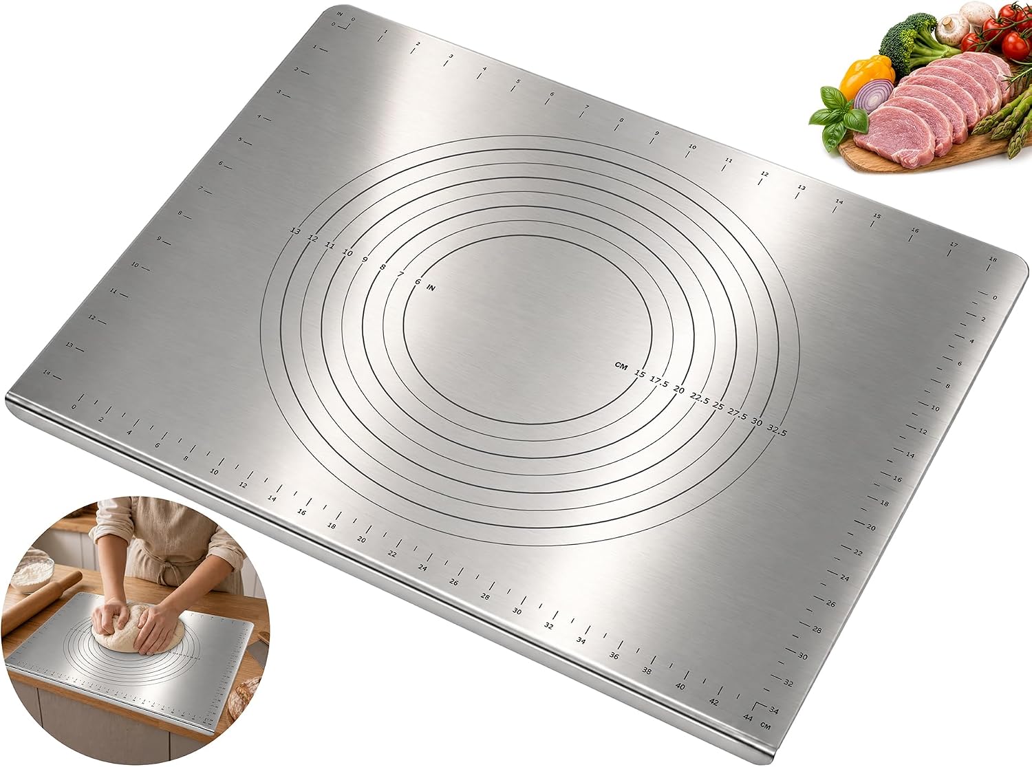 Guplai Tabla de cortar de acero inoxidable 304 con borde para cocin...