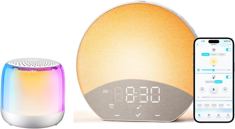 Glocusent N18 y N17 (máquina de sonido portátil + reloj despertador...