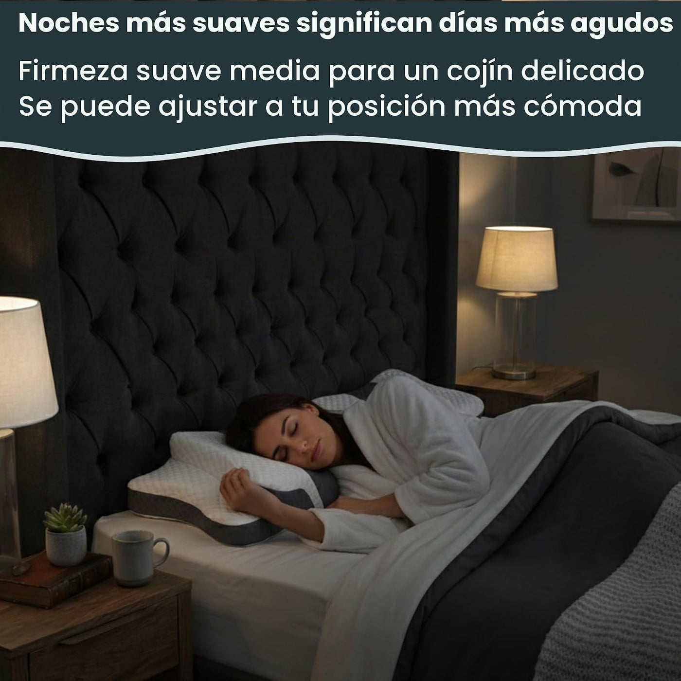 piluxx Almohada cervical ergonómica para dormir \u2013 Almohada cer...