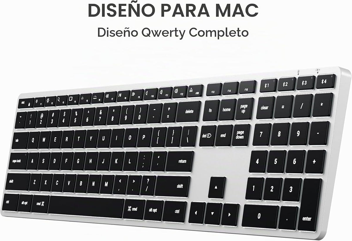 Satechi Slim X3 Teclado retroiluminado Bluetooth para Mac, teclas i...
