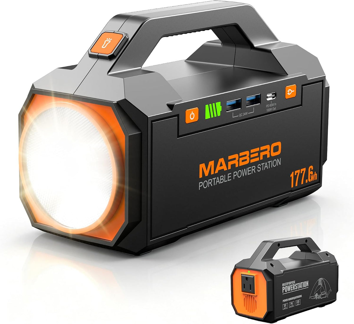 MARBERO Estación de energía portátil de 150 W, 177.6 Wh, generador...