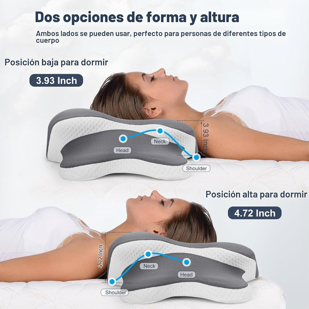 Almohada para la apnea del sueño, almohada Ergo para la apnea del s...
