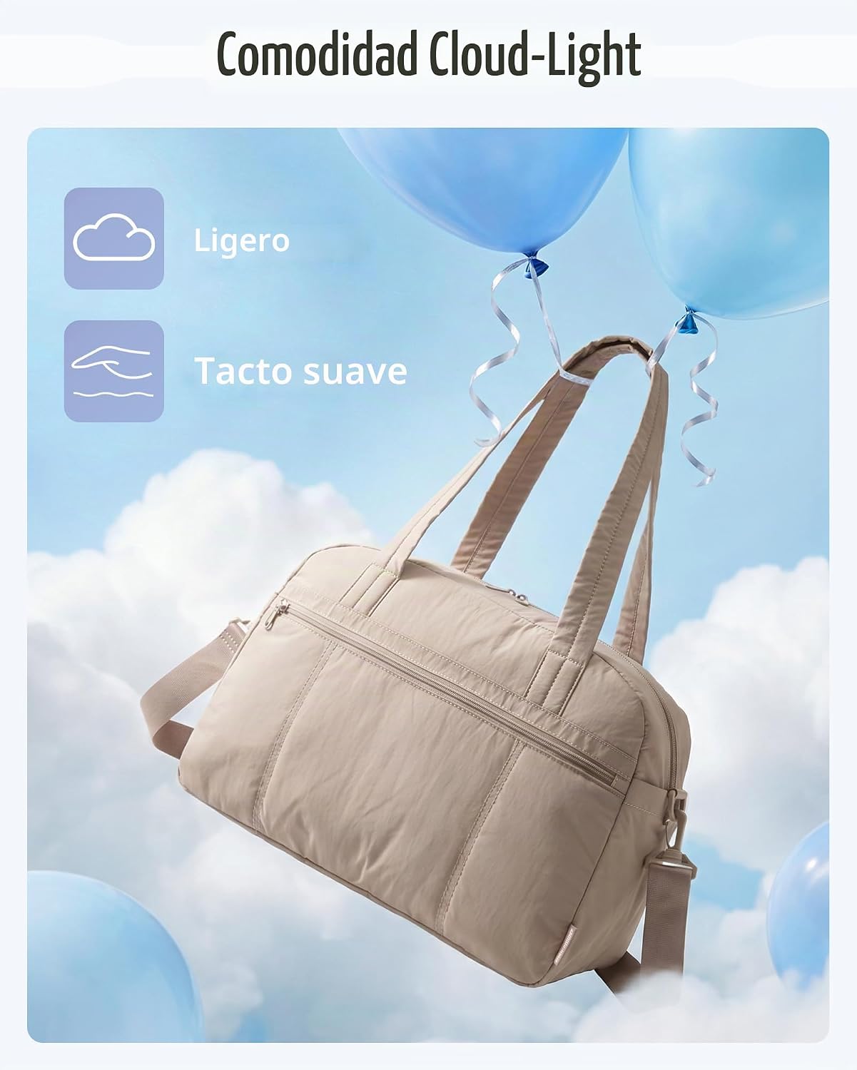 LIGHT FLIGHT Bolsa de gimnasio para mujer, bolsa de viaje ligera pa...