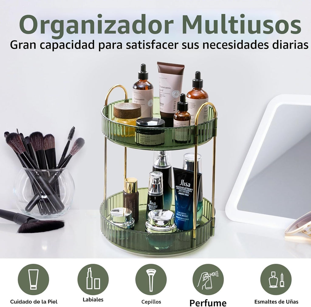 Asayuee Organizador de maquillaje giratorio de 360° para tocador, o...