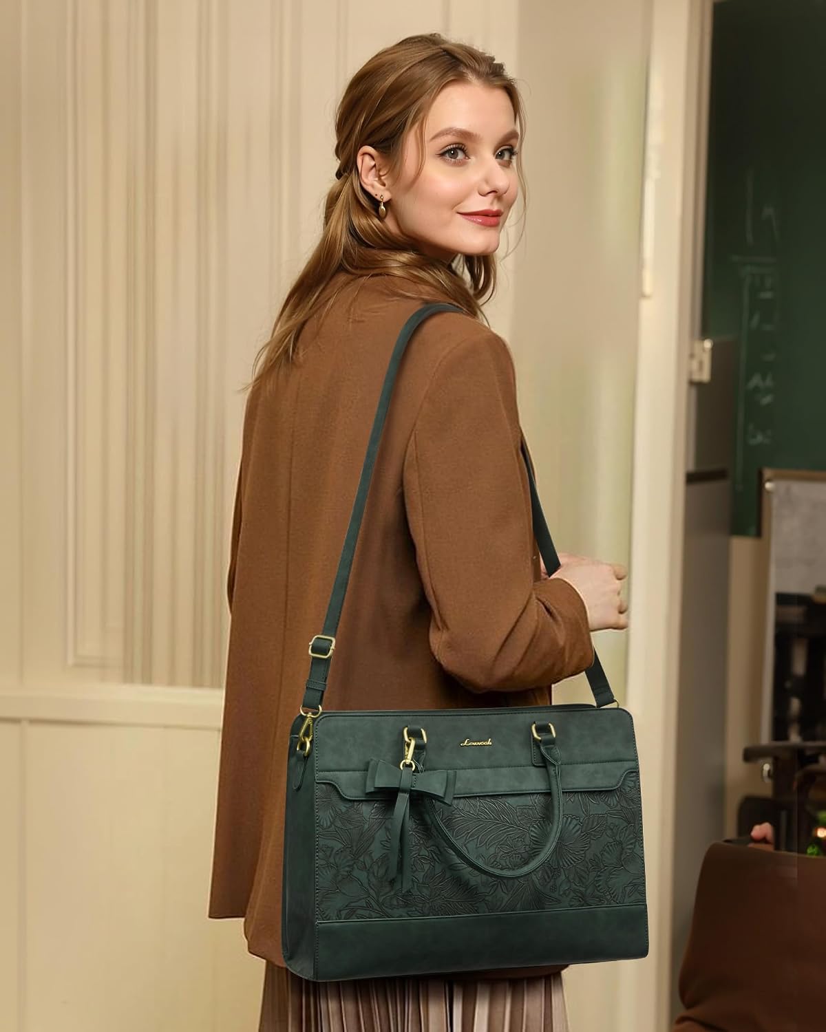 LOVEVOOK Bolsa de mano para computadora portátil para mujer, bolsa...