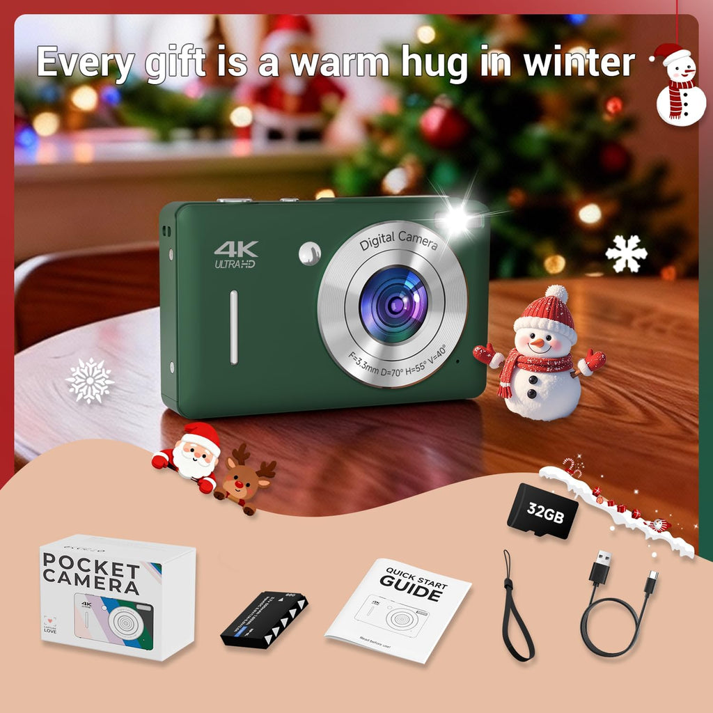 Cámara digital para niños, FHD 1080P 44MP Cámara digital de apuntar...