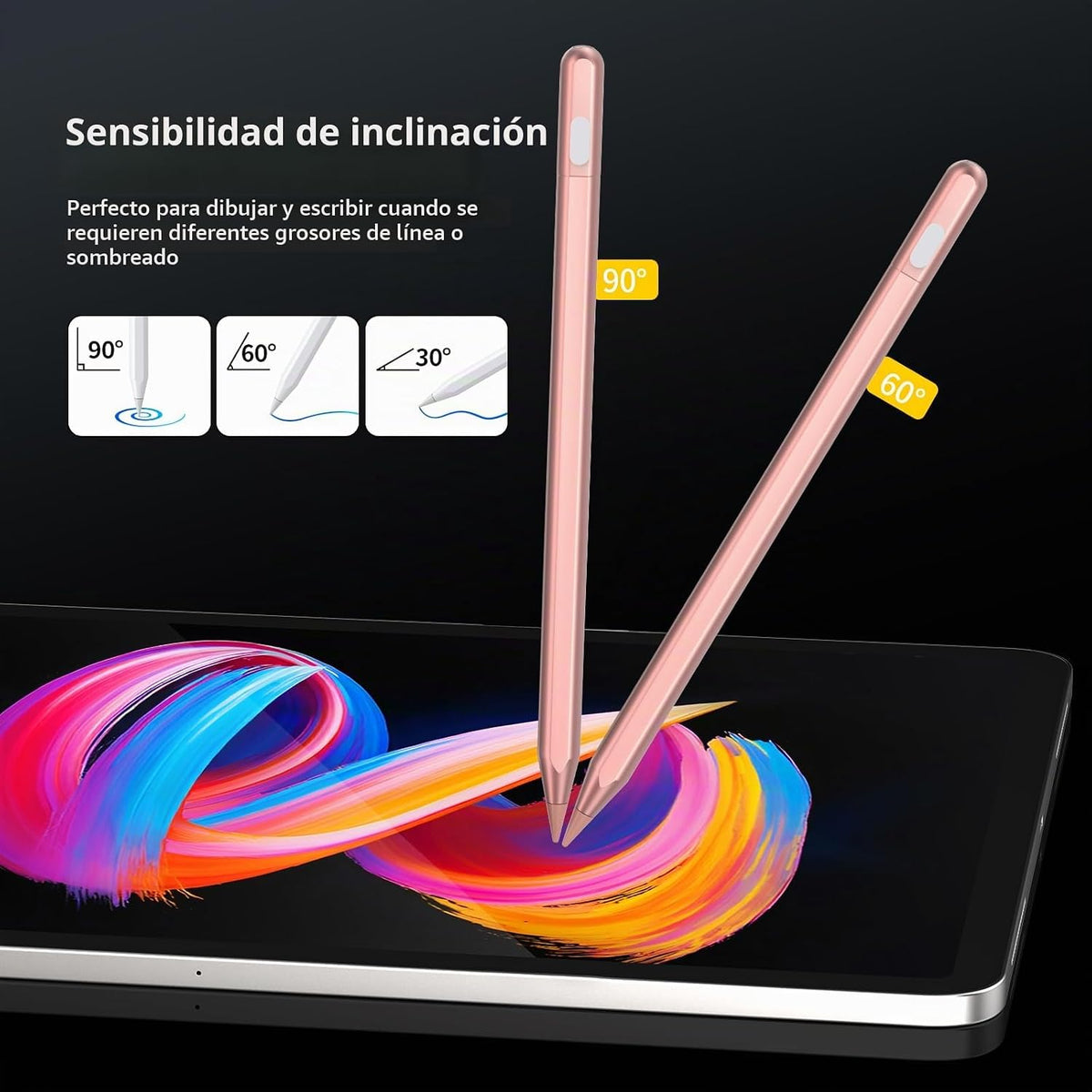 Lápiz digital para iPad FindMy compatible con Apple iPad 6-11th-Oro...