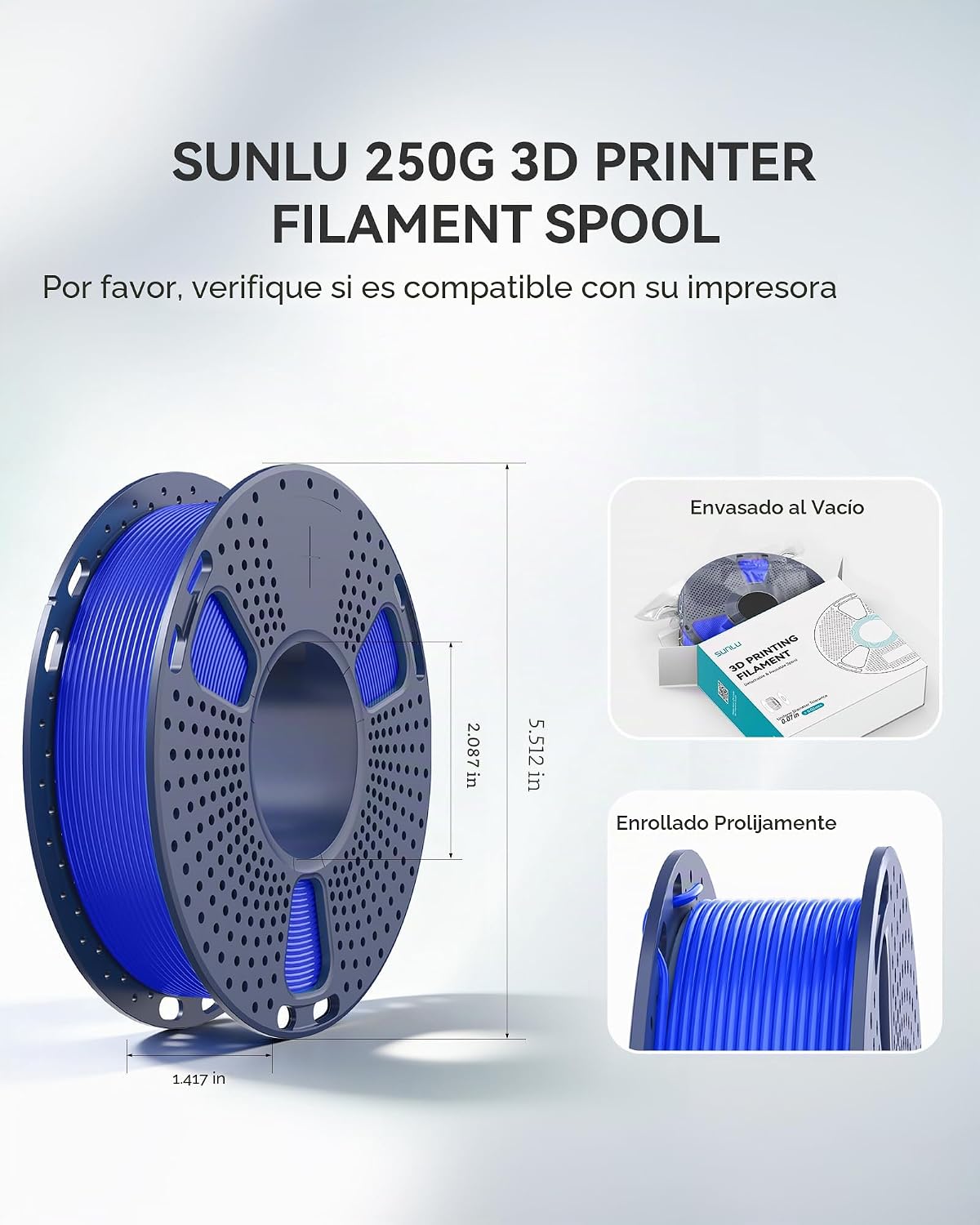 SUNLU Paquete de filamento PLA de 8.82 oz de 0.07 in, filamento mul...