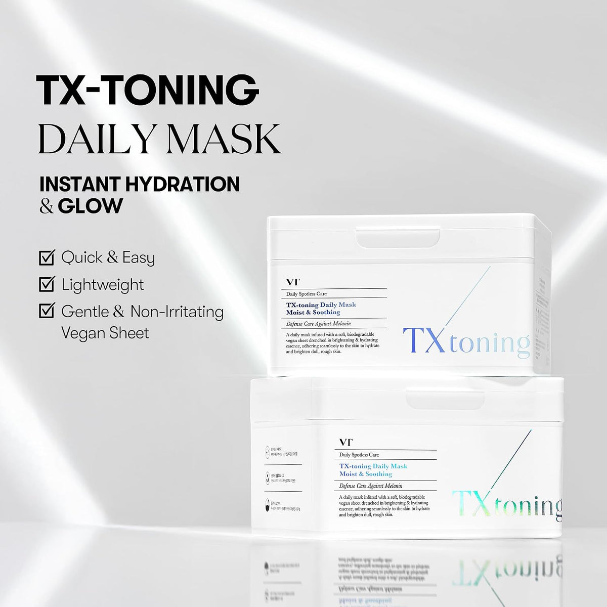 VT COSMETICS TX Mascarilla Tonificante Diaria 30 Hojas, Ácido Trane...