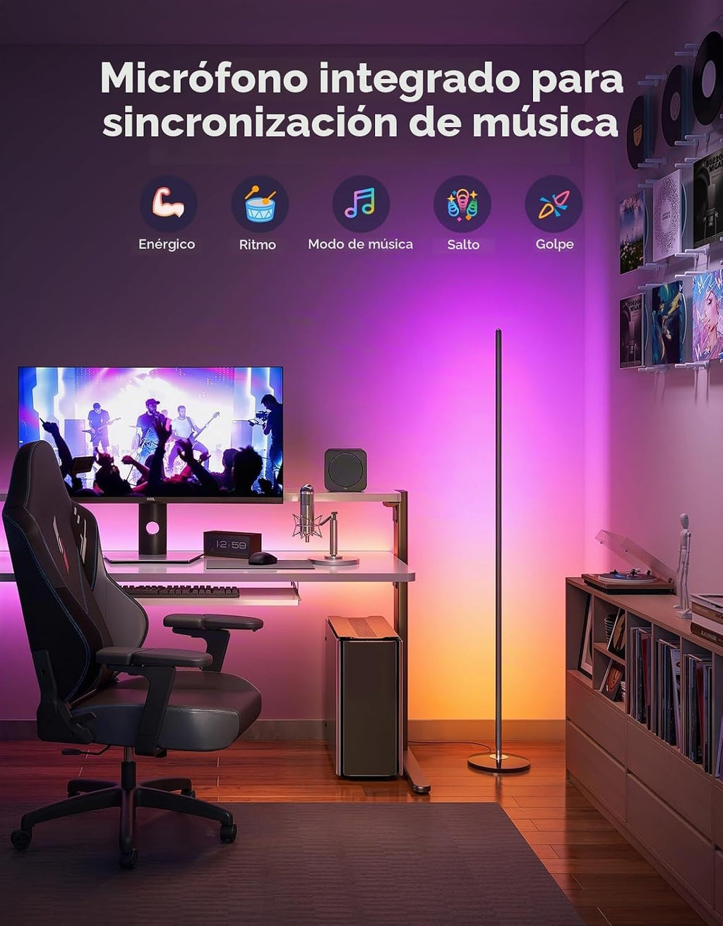 Govee RGBIC Lámpara de Pie Básica, Lámpara de Esquina LED Funciona...
