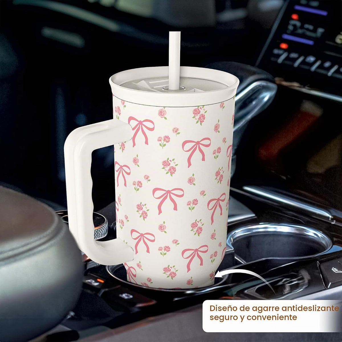 SANDJEST Vaso con Asa de 40oz, Tazas Aisladas de Acero Inoxidable c...