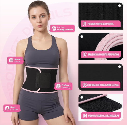 Aimoo Entrenador de cintura para mujeres y hombres, banda de sudor...