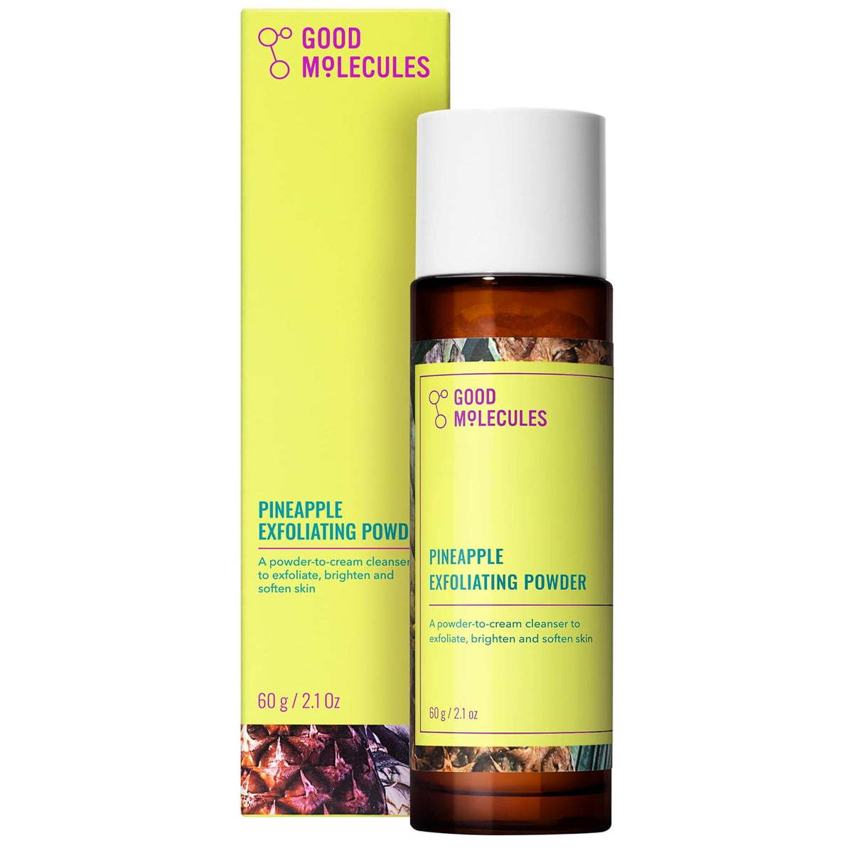 Good Molecules Polvo exfoliante de piña de 2.1 onzas, exfoliante fa...