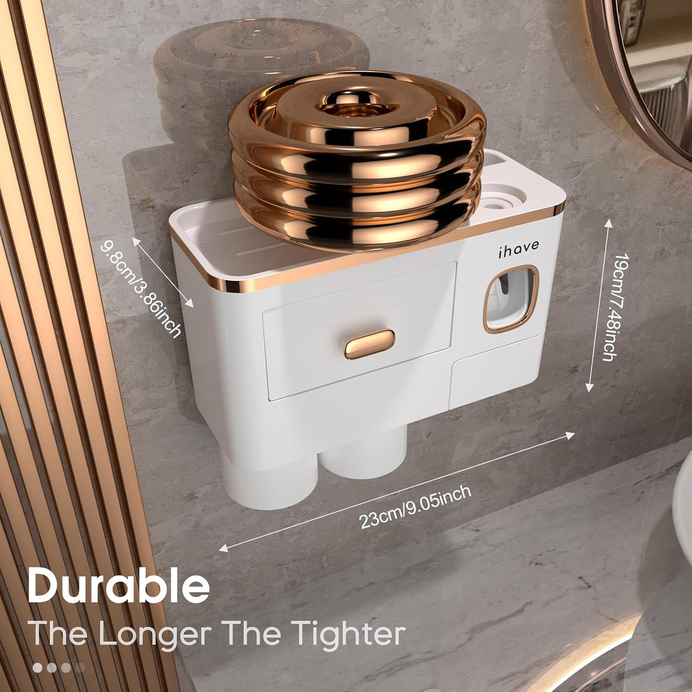 iHave - Soporte para cepillos de dientes para baño, dispensador de...