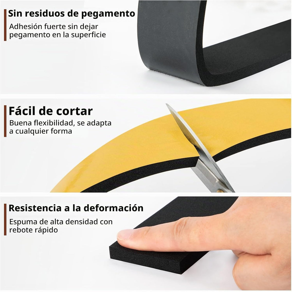 Yotache Cinta de Espuma Aislante Autoadhesiva de 2" de Ancho X...