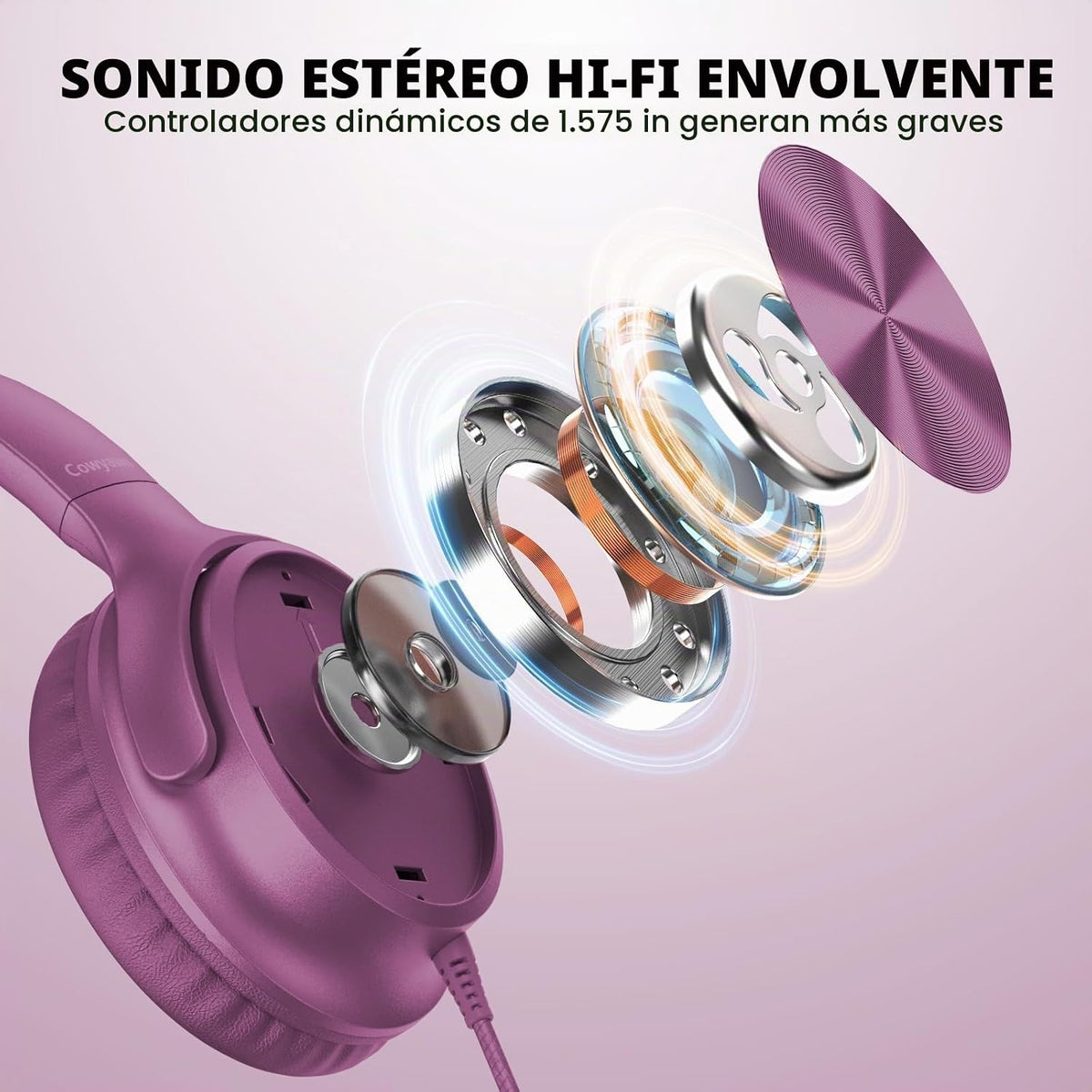 Cowyawn Auriculares USB C con cable, auriculares USB C con cable co...