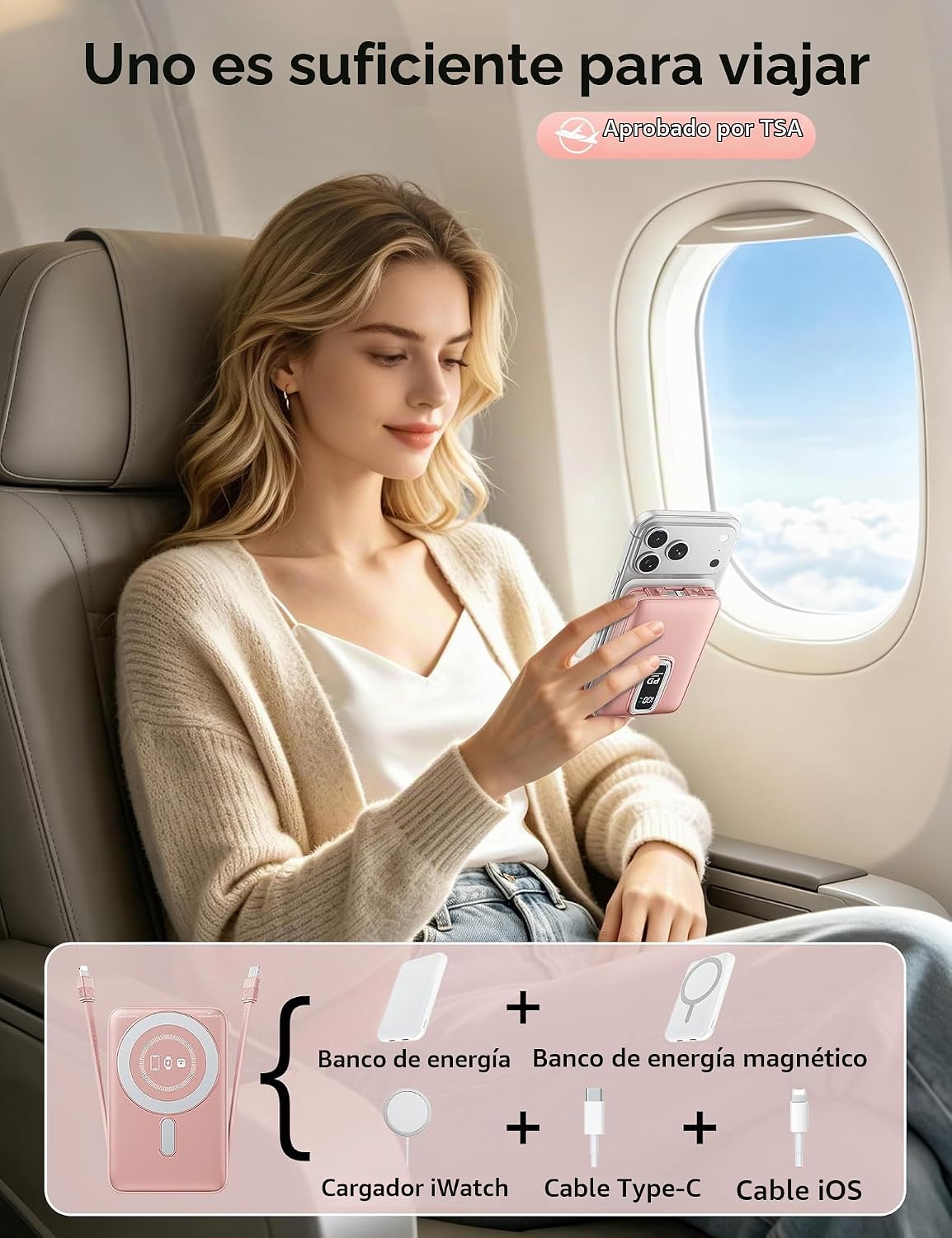 para cargador portátil Magsafe 10000mAh 20W carga rápida banco de e...